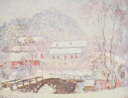 Claude Monet Sandvicken Village in the Snow Germany oil painting art